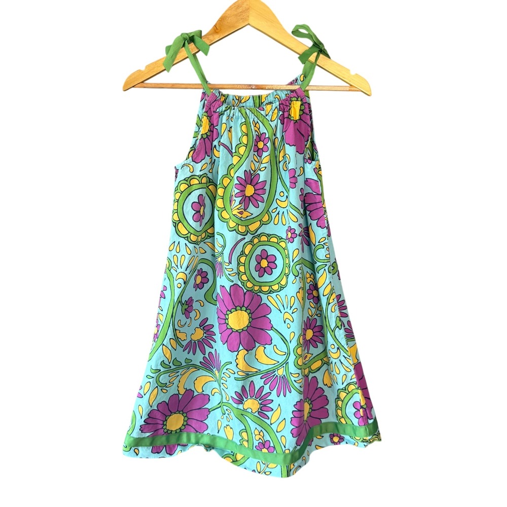 Hanna Andersson Dress 10/140 cm Girls Colorful‎ Floral Paisley Summer Vacation